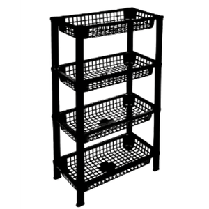 Estantería Organizador 4 Estantes plastico color Negro
