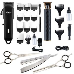 Set 3 en 1 Tijera Pulir Navaja + Cortadora de Pelo Recargable CARE + Cortadora de Pelo Patillera Gadnic