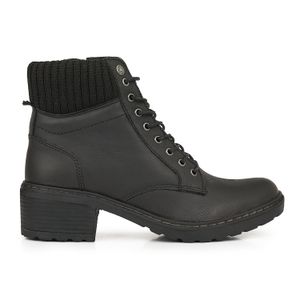 BORCEGO POULA NEGRO BOTA MUJER ZAPATOS CUERO