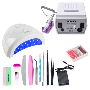 Kit Lámpara LED UV 48W LEDSUN + Torno para Uñas Eléctrico