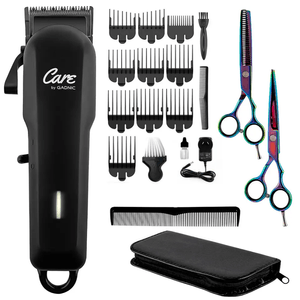 Kit Cortadora de Pelo Recargable CARE + Tijeras + Estuche x2