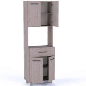 KIT CON ALACENA ORLANDI JA 661 PREMIUM - JACARANDA 4 PUERTA 1 CAJON