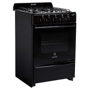 Cocina Escorial Master Classic Negra Gas Natural 4 Hornallas