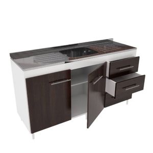BAJOMESADA ORLANDI BW 3015 BAHIA - BLANCOWENGUE 2 PUERTAS 1 ESTANTE 3 CAJONES