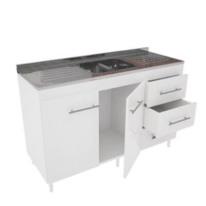 BAJOMESADA ORLANDI BL 3028 BAHIA - BLANCO 2 PUERTAS 1 ESTANTE 3 CAJONES