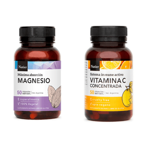 Citrato de Magnesio en Capsulas x 50 u. + Vitamina C en Capsulas x 50 u. - Natier