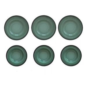 Combo Plato Playo con Plato Hondo Porcelana X6pzs Tramontina