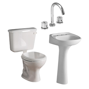Set Baño Inodoro Deposito Ferrum  Tapa Lavatorio con Griferia