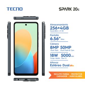 Celular Tecno Spark 20C 256/4GB Gravity Black