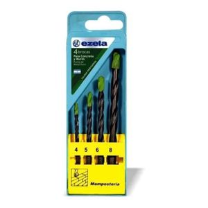 Set Kit Juego Ezeta De Mechas Para Muro Concreto 4 5 6 8 Mm Widia