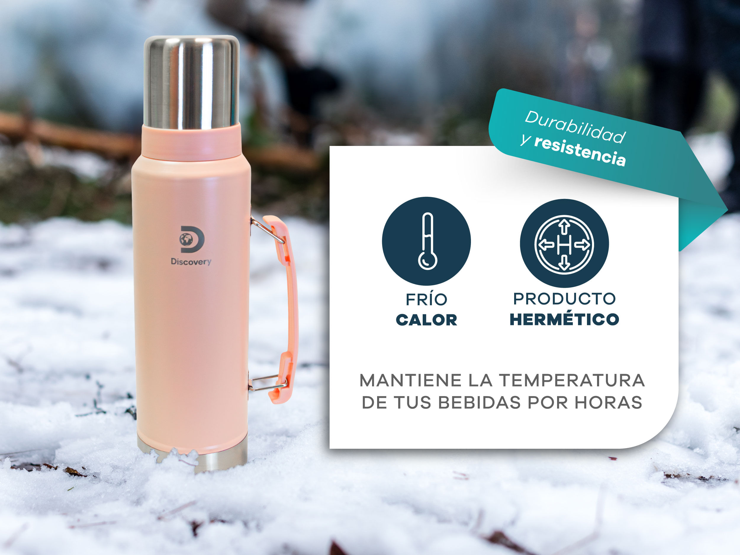 Termo Mate 1.3 Litros Discovery Acero Inoxidable Color Rosa - Provincia ...