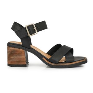 SANDALIA NOLAN NEGRA CUERO ELEGANTE MUJER CHINELA