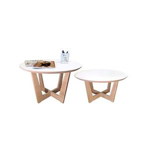 Combo Mesas Ratonas Thai Small y Med. Color Blanco