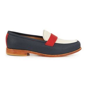 MOCASIN CENTENARIO AZUL MUJER ZAPATOS ELEGANTES CUERO