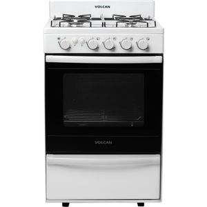 Cocina Volcan 87643vm 55cm 4 Hornallas Blanca Con Luz