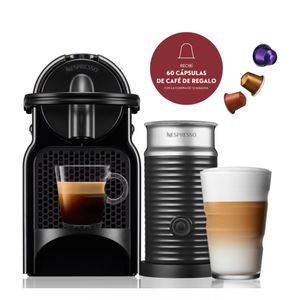 Cafetera Nespresso Inissia Black Curva + Aeroccino A3D40-AR-BK