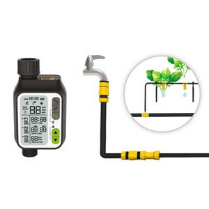 Sistema de Riego por Goteo 61 Piezas +Temporizador y Sensor de Lluvia Konan.
