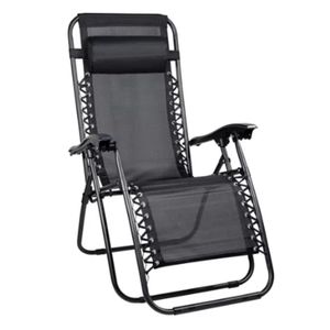 Sillon De Caño Outdoors Textileno - Múltiples Posiciones Gravedad Cero Negro