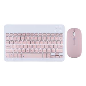 Kit Teclado Y Mouse Bluetooth Recargable Color Rosa