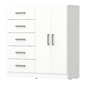 CHIFONIER NORDICA ORLANDI BL 3402 BAHIA - BLANCO 5 CAJONES 2 PUERTA