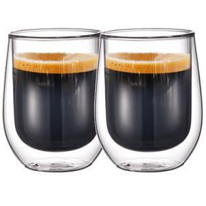 Set x 2 Tazas para Cafe Te Caliente Doble Vidrio 320 Ml