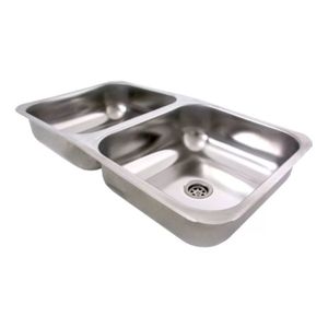 Pileta Bacha Doble De Cocina Acero Inoxidable Sopapa 70 Cm