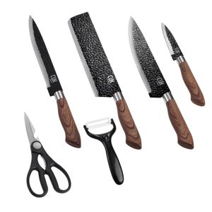 Set Gadnic x4 Cuchillos de Cocina Con Mango Antideslizante + Pelador +Tijera