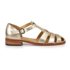 SANDALIA SAMY PLATINO ZAPATOS MUJER ELEGANTE CUERO