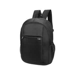 Mochila T-go Escolares Adolescentes Deportivas Para Laptop Color Negro Diseño De La Tela Liso