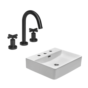 Combo Baño Bacha Peirano BCH03/3 + Griferia Peirano Lavatorio Velvet Black 60-190