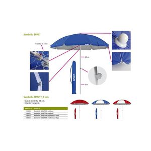 SOMBRILLA SPINIT 1.8 MT BLANCO/AZUL