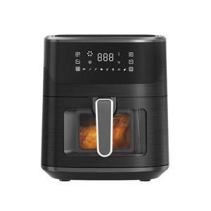 Freidora Overtech Electrica Sin Aceite De Aire 1700w 6.5 Litros Air Fryer Ov-107 Multifuncion Timer Digital Color Negro