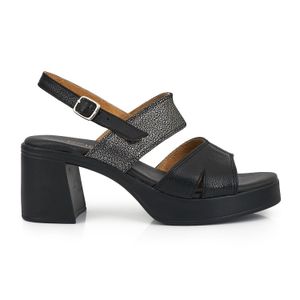 SANDALIA SANSA NEGRA ZAPATO VESTIR MUJER CUERO