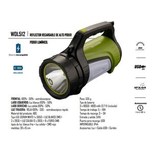 REFLECTOR RECARGABLE DE ALTO PODER