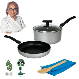 Bateria Antiadherente 5 piezas Reciclada 2 MM Aston Cacerola Sarten Ecologica