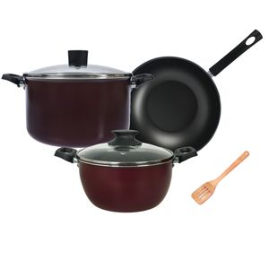 Bateria de Cocina 5 piezas Olla Cacerola Wok Aston