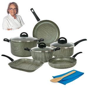 Bateria Antiadherente 11 piezas 1,8 MM Aston Terra Bifera Cacerola Olla Wok Sarten