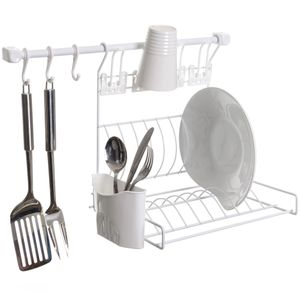 Escurridor Secaplatos Colgante Soporte Cubiertera Metal Metaltru Negro