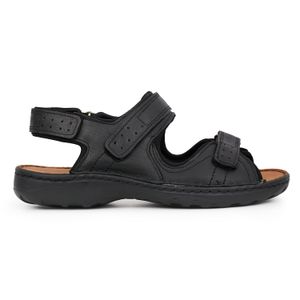 SANDALIA MARRUECOS NEGRA ZAPATOS CUERO HOMBRE CONFORT