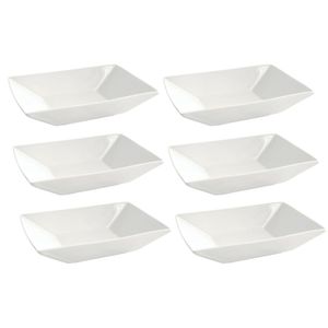 SET X6 PLATOS - HONDOS 23.5 X 16CM RECTANGULAR BLANCO