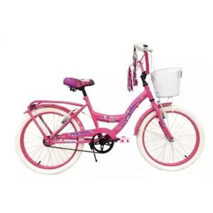 BICICLETA FIREBIRD RODADO 20 NENA CON CANASTO Y TIMBRE COLOR ROSA