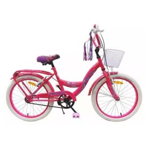 BICICLETA FIREBIRD RODADO 20 NENA CON CANASTO Y TIMBRE COLOR ROSA