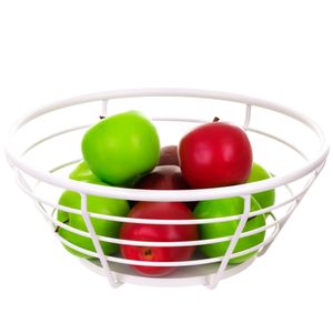 Frutera Recipiente Bowl Canasta de Mesa Metal Madera 32 cms Metaltru Grande