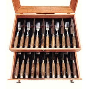 Juego de cuchillo y tenedor para 12 personas artesanales