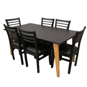 COMBO ESCANDINAVO DEFRANCE - MESA 160CM NEGRA  6 SILLAS NEGRA NEGRO (OT000005  OTSINENE)