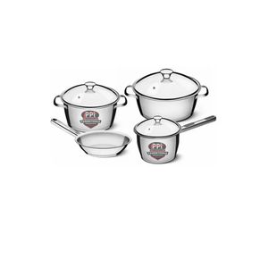 Juego Set 4 Pieza Tramontina Olla Sarten Tapa Vidrio Allegra
