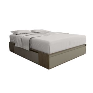 CAMA BOX SOMMIER TABLES 160X200 CON CAJONERA Y ZAPATERO 6443
