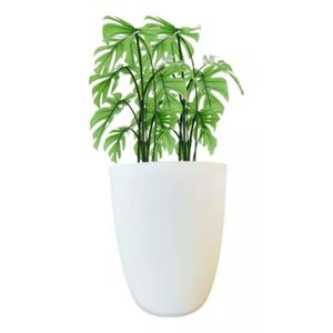 Maceta Decorativa Rotomoldeado Plastica Mediana Corinto blanca