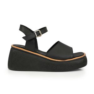 SANDALIA KONI NEGRA CUERO CHINELAS MUJER CASUAL