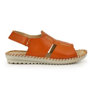 SANDALIA ADORA NARANJA CONFORT ZUECOS MUJER CUERO